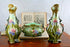 BARBOTINE VASES set Art nouveau 1900 France floral majolica 3 pieces