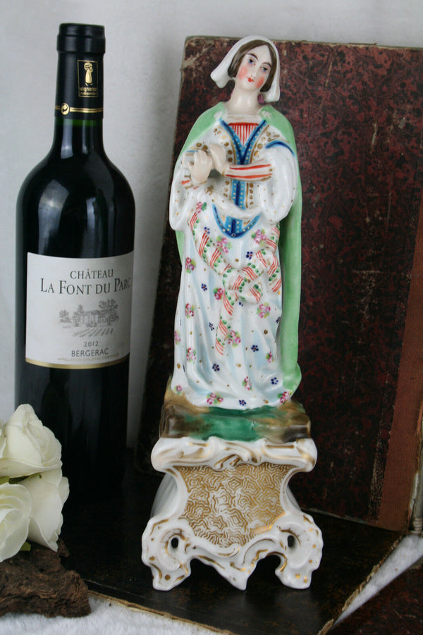 Antique French vieux paris porcelain noble lady figurine 1900