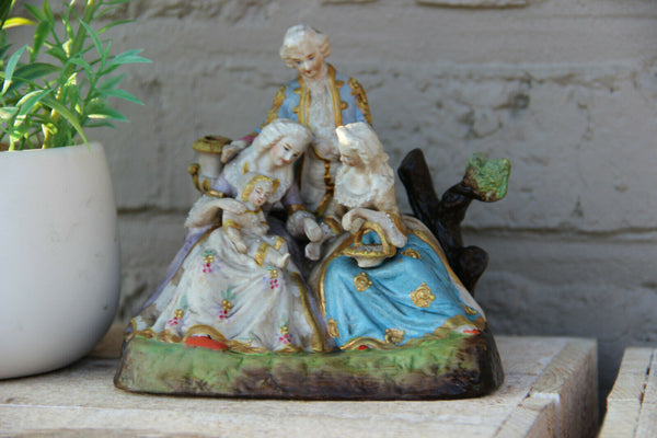 Antique german porcelain romantic victorian group statue figurines