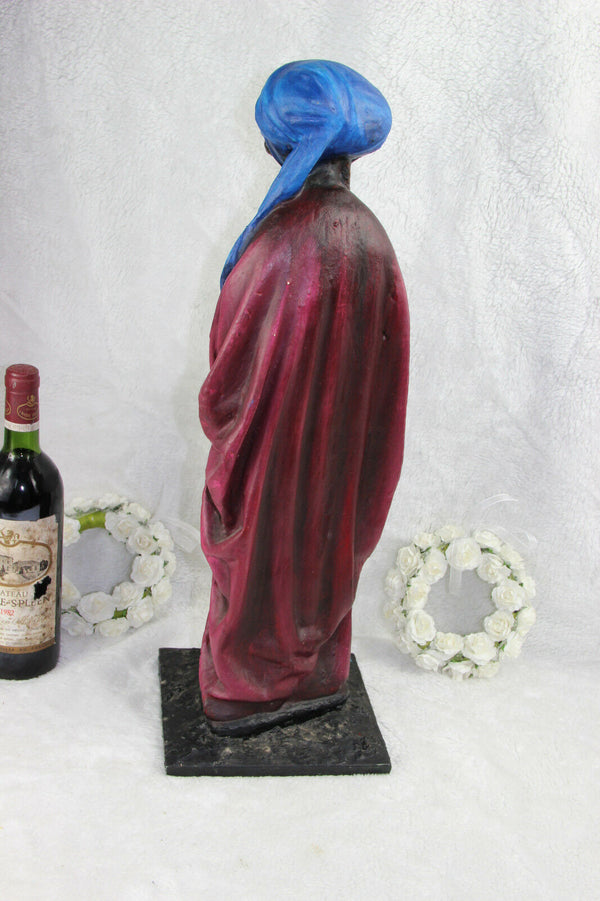 XL Saint Mary Magdalene religious chalkware handpaint statue sculpture signed