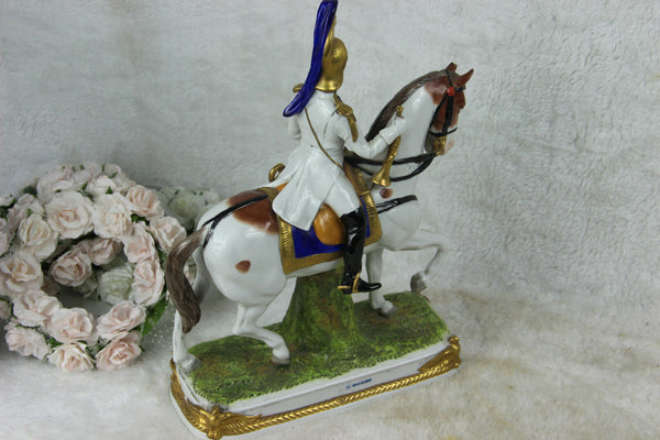 Scheibe alsbach marked german porcelain Napoleon officer soldier horse garde