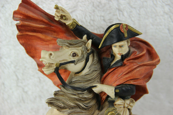 Italian Capodimonte marked Napoleon on horse figurine statue 1970