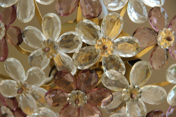French Maison bagues murano glass daisy flower flush mount lamp chandelier
