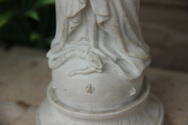 Antique French bisque porcelain figurine immaculate conception madonna statue