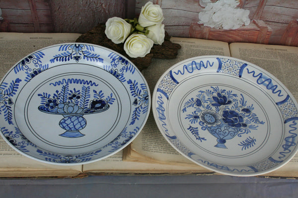 PAIR Delft pottery blue white AK adrian kocks circa 1800 Plate