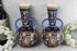 French vintage GIEN porcelain marked Pair Vases Pitchers Putti faun mythological