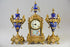 Unusual XL Faience Clock set Caryatid Vases porcelain plaque 1960's gorgeous