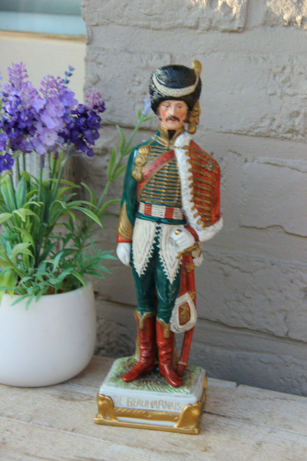 Antique Napoleon officer soldier BEAUHARNAIS capodimonte porcelain statue