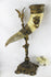 Antique XL 19th c Figural Cornucopia horn brass Lion heads bird Rare  German