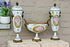 Gorgeous French Limoges porcelain vase centerpiece set caryatid putti heads rare