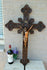 Majestical 32"  Antique French wood carved Crucifix Religious Cross