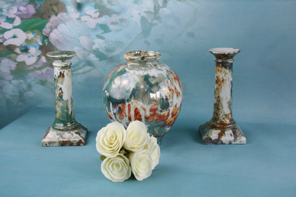 LIMOGES france porcelain Garniture set vases Candlesticks