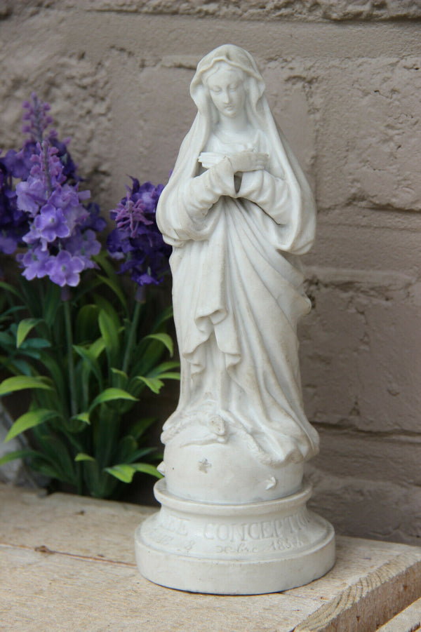 Antique French bisque porcelain figurine immaculate conception madonna statue