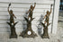 Huge XL French Spelter bronze figurines eagle clock set 60's