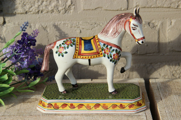 Vintage Dutch MAKKUM tichelaar pottery polychrome horse statue equestrian