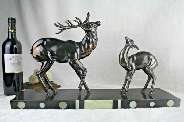 ART deco Spelter bronze Deer statue sculpture French