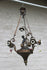 Antique French bronze tole putti angel porcelain flowers chandelier