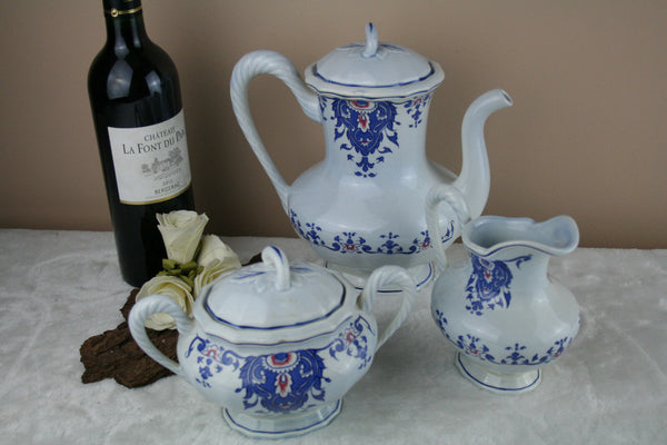 60's VTG French ROUEN signed pottery tea coffee set