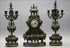 XXL Antique Brussels Clock mantel set candelabras caryatids Bronze Luppens marke