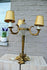 LARGE French antique empire bronze swan 3 arm Lamp glass globe lion paws