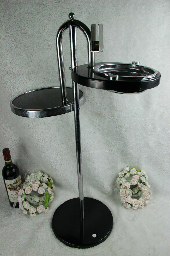 Vintage ART DECO ashtray smoking table chrome bakelite metal
