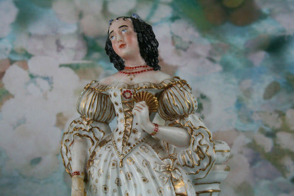 Rare Pair Vieux Paris vieux bruxelles  Porcelain Marquis MArquise figurines