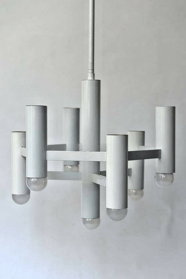 Mid century 1970 sputnik honeycomb Sciolari tubes chandelier pendant Boulanger