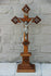 Antique French wood carved neo gothic Crucifix religious altar piece christ
