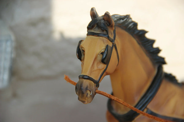 Capodimonte BALCARI marked porcelain romantic coach carriage horse couple