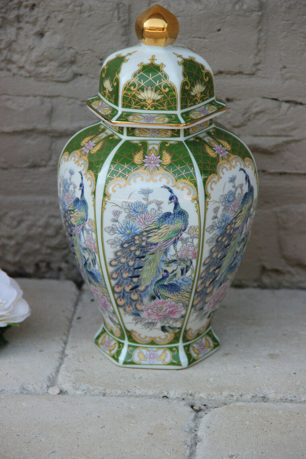 japanese porcelain peacock floral marked porcelain Vase