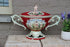 Large italian capodimonte marked porcelain centerpiece lidded bowl putti