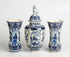SET Blue - white pottery Delft  Mills Landscape Vases set marked made by BOCH
