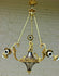 French bronze porcelain flowers putti 7 arms chandelier empire