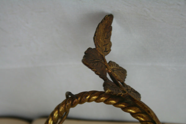 Exclusive Special Bronze angel cherub putti chandelier 2 arms brass leaves 1920