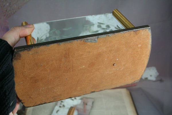 French ART DECO cookie jar biscuit box 1950 Venetian murano glass etched