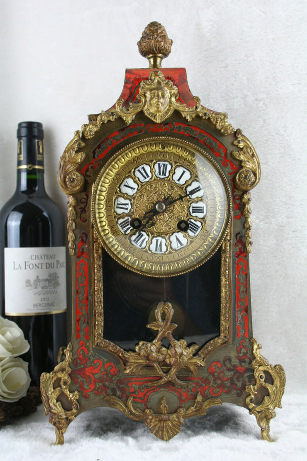 Antique French 1930 WBK paris Boulle cartel clock putti brass inlaid