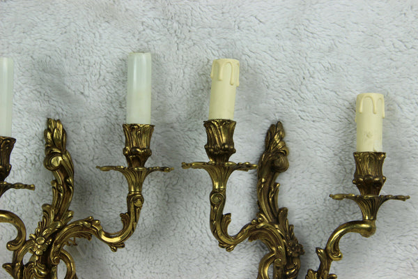 French bronze gold gilt louis XVI sconces wall lights 1960