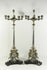 XL PAIR antique French Bronze silver pl  dragon gothic Castle candelabras lamp