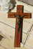 Antique French religious Crucifix cross christ wood metal