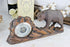 Wood Hand Carved Black Forest Bear Barometer Stand  German 1950s signed