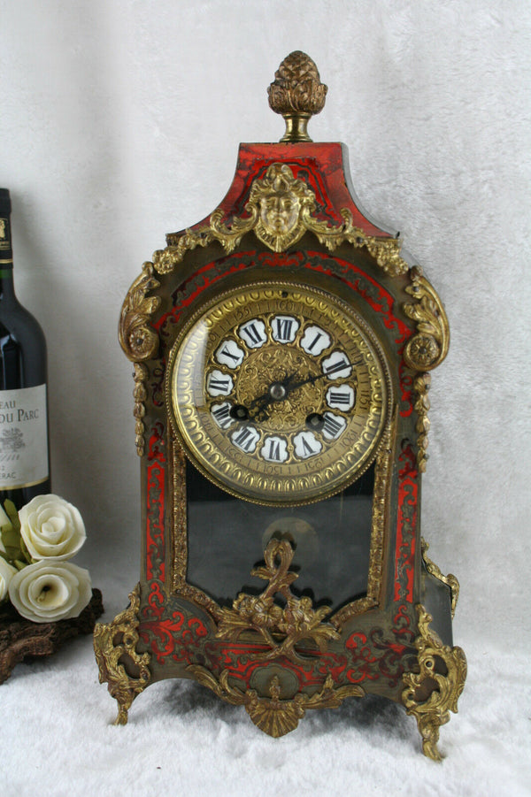 Antique French 1930 WBK paris Boulle cartel clock putti brass inlaid