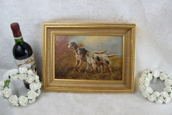 Belgian listed artist SCHOUTEN paul hunting dogs oil canvas painting