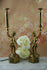 Pair Antique French brass angels Putti angel sidetable paws