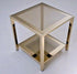 BELGO Chrome Vintage mid century Coffee side table gold gilt smoked glass n2