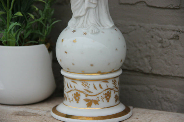 Antique  French Religious vieux paris porcelain bisque madonna figurine statue