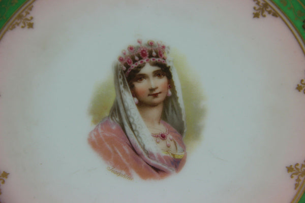 Antique French Vieux paris porcelain plate josephine of napoleon