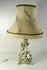 Antique porcelain table lamp figurines putti angel nude lady relief flowers