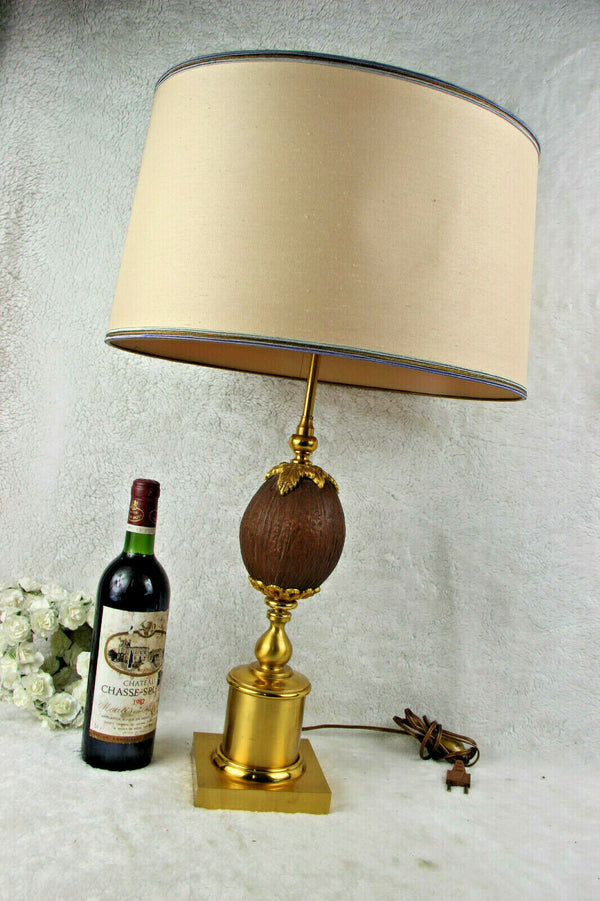 Hollywood Regency Mid century Coconut Table lamp attr. maison jansen