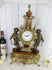 XL heavy French Putti Faun Brass wood Clock Louis XVI 1960's