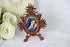 Black forest wood EDELWEISS  religious miniature portrait porcelain madonna